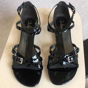 Cole Haan Nike Air Sandals in Black Patent, size 10